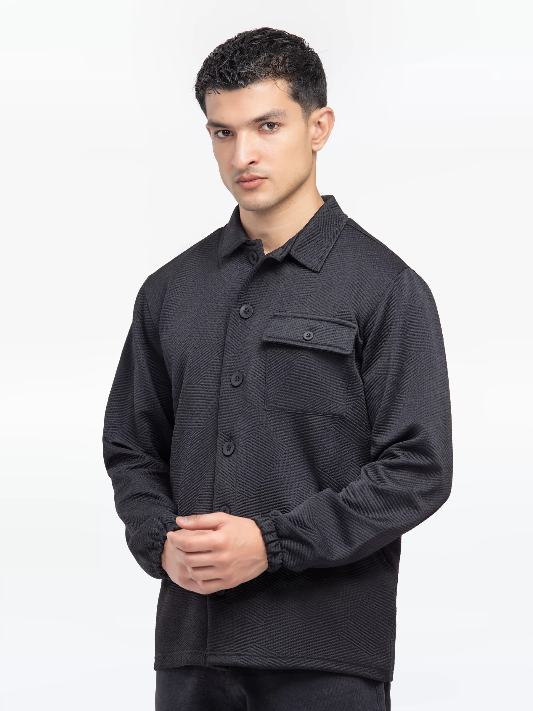 Men's Black Shacket - EMTJS24-001