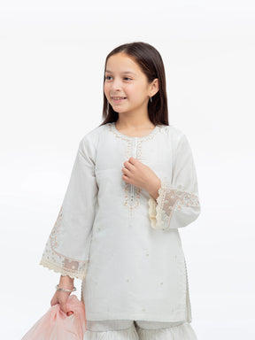 Girl's White Pishwas - EGTPLE24-50010-3P