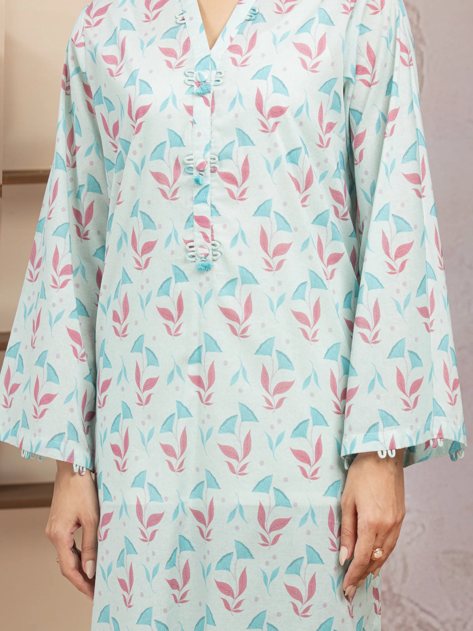 Unstitched Light Aqua Printed Lawn 3 Piece - EWU5A1-35010-3P