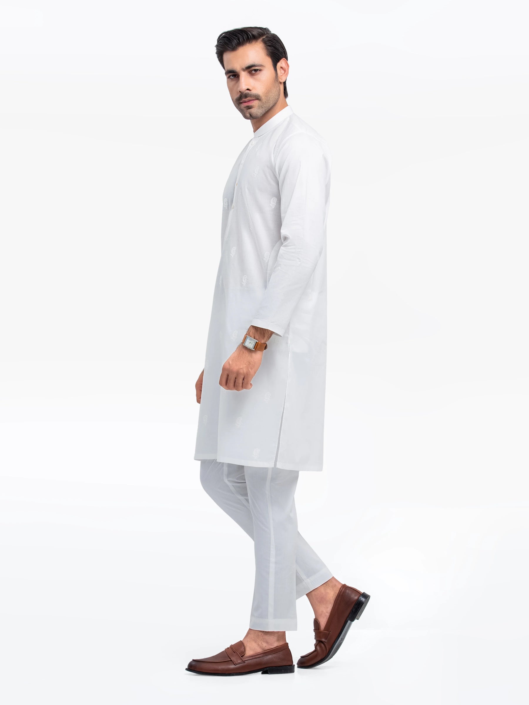 Men's Off White Kurta - EMTK25S-99489