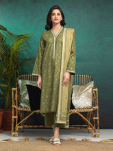 Unstitched Green Embroidered Cambric 3 Piece - EWU5V2-31018-3P