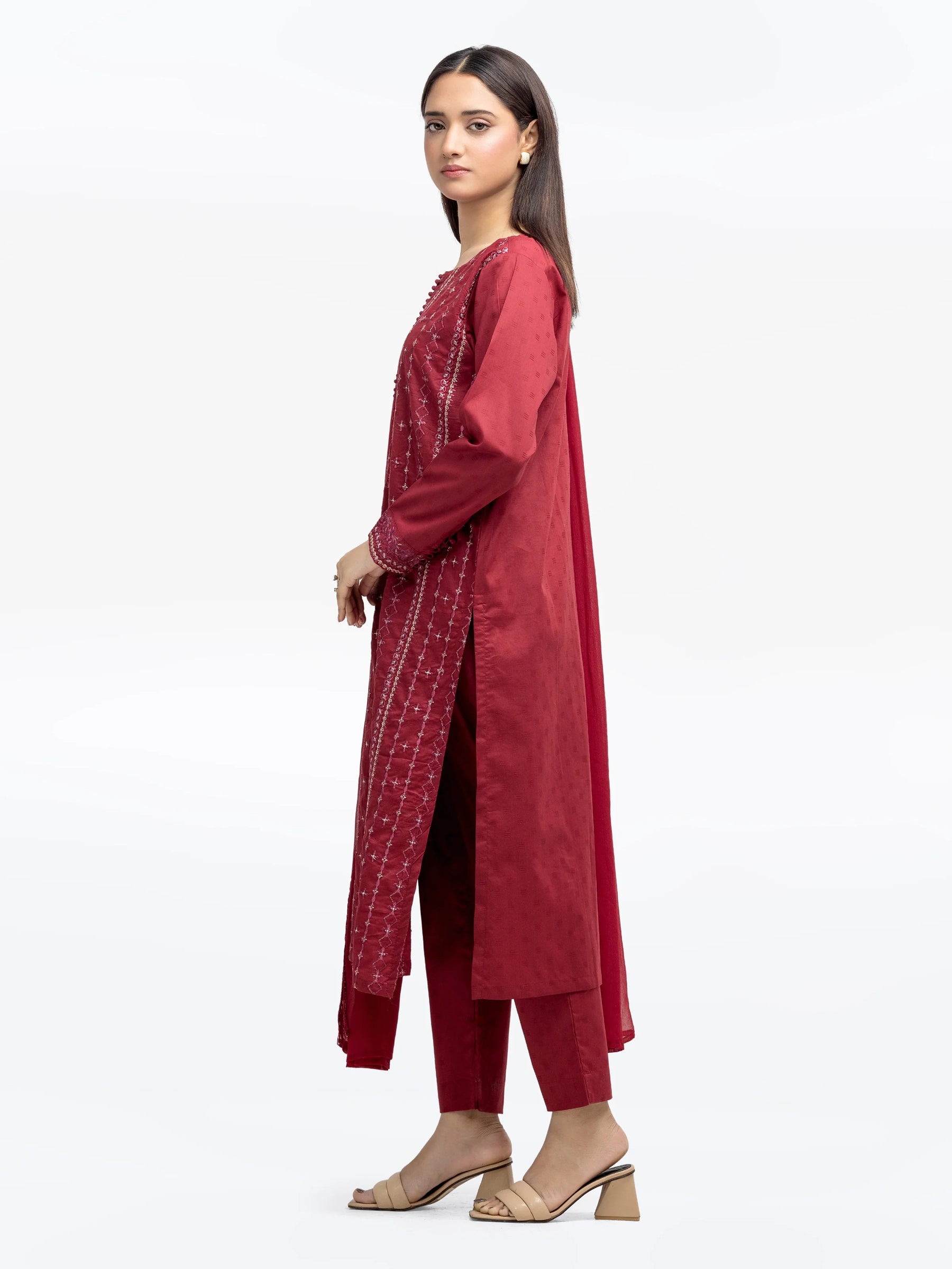 Pret 3Pc Embroidered Dobby Suit - EWTKE24-80123-3P