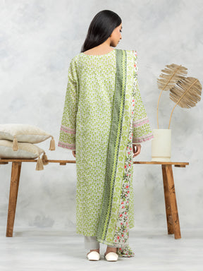 Unstitched Light Green Printed Lawn 3 Piece - EWU24A1-29104-3P