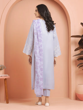 Unstitched Light Lavender Embroidered Cambric 3 Piece - EWU24V2-30386-3P