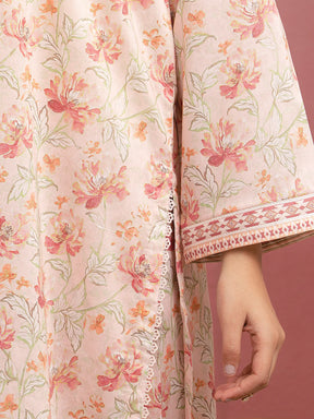 Unstitched Light Pink Printed Lawn 3 Piece - EWU5A1-35050-3P