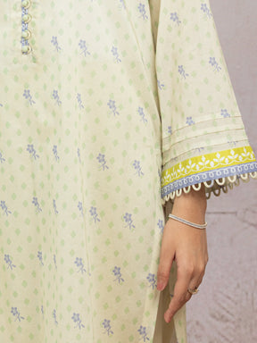 Unstitched Light Green Printed Lawn 3 Piece - EWU5A1-35223-3P